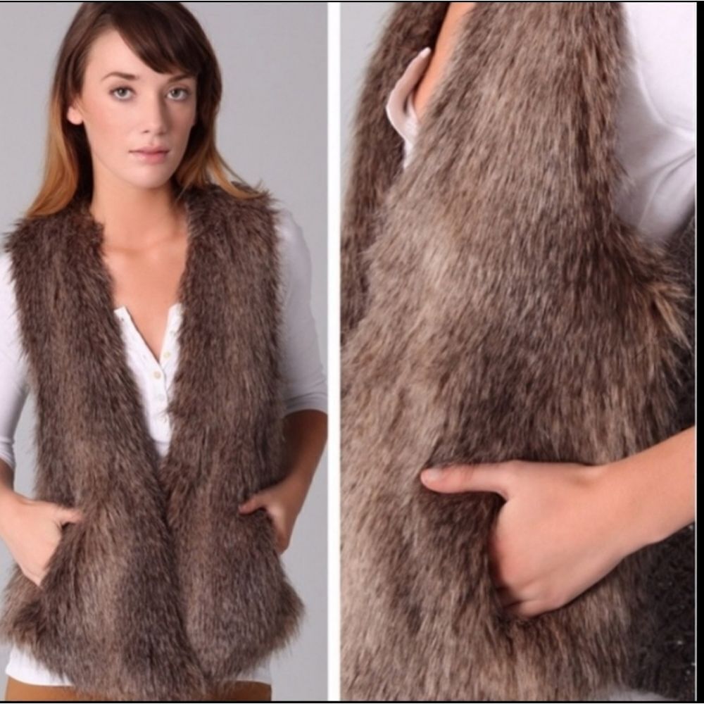 Anyhropologie X Ella Moss Faux Fur Vest Jacket | Excellent Condtion